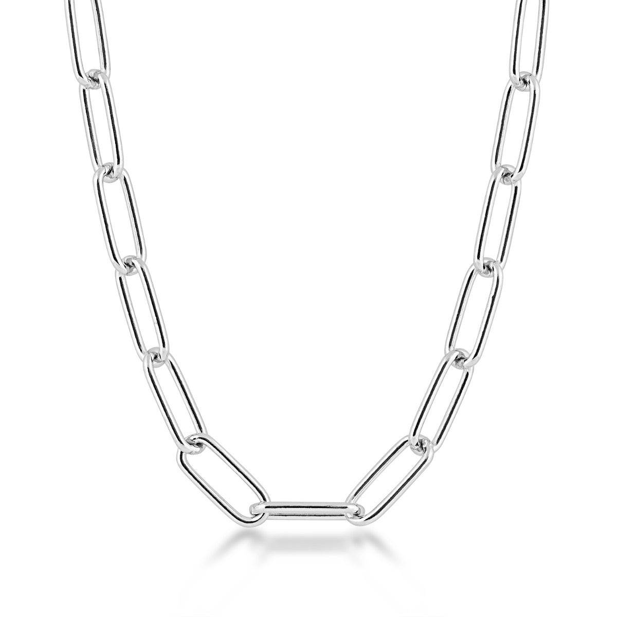 sterling silver paperclip chain necklace