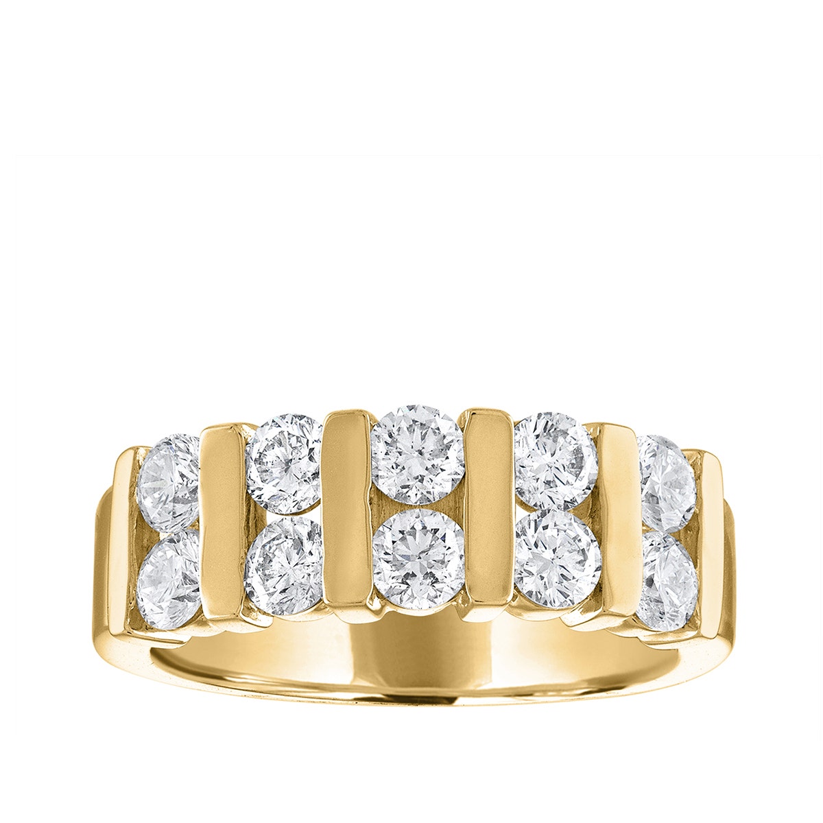 diamond yellow gold anniversary ring