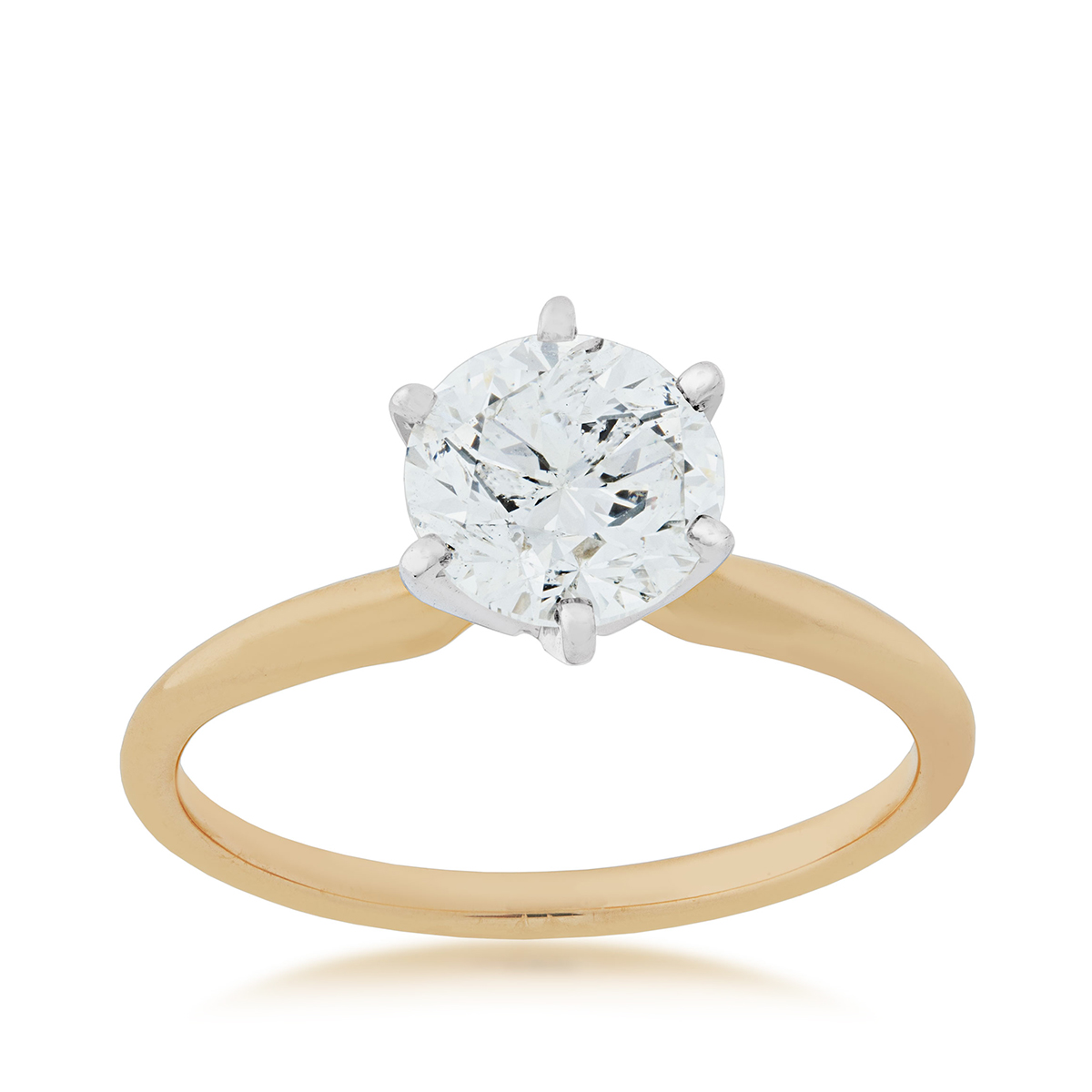 1-1/2 ct. tw. Round Brilliant Diamond Solitaire Engagement Ring in 14K Yellow Gold