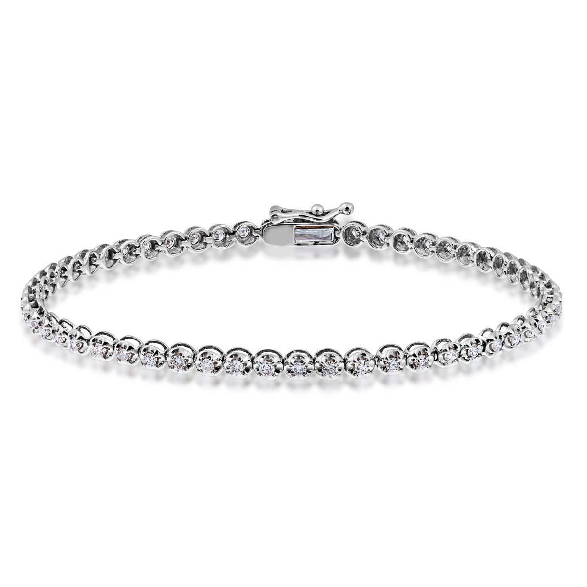 1 ct. tw. Round Diamond Tennis Bracelet in 10K White Gold