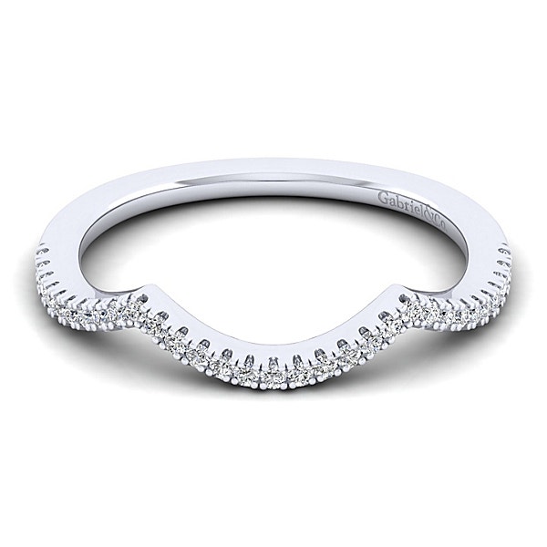 Gabriel & Co. 1/6 ct. tw. Diamond Pavé Triple Arch Wedding Ring Enhancer in 14K White Gold - WB7804W44JJ-6.5