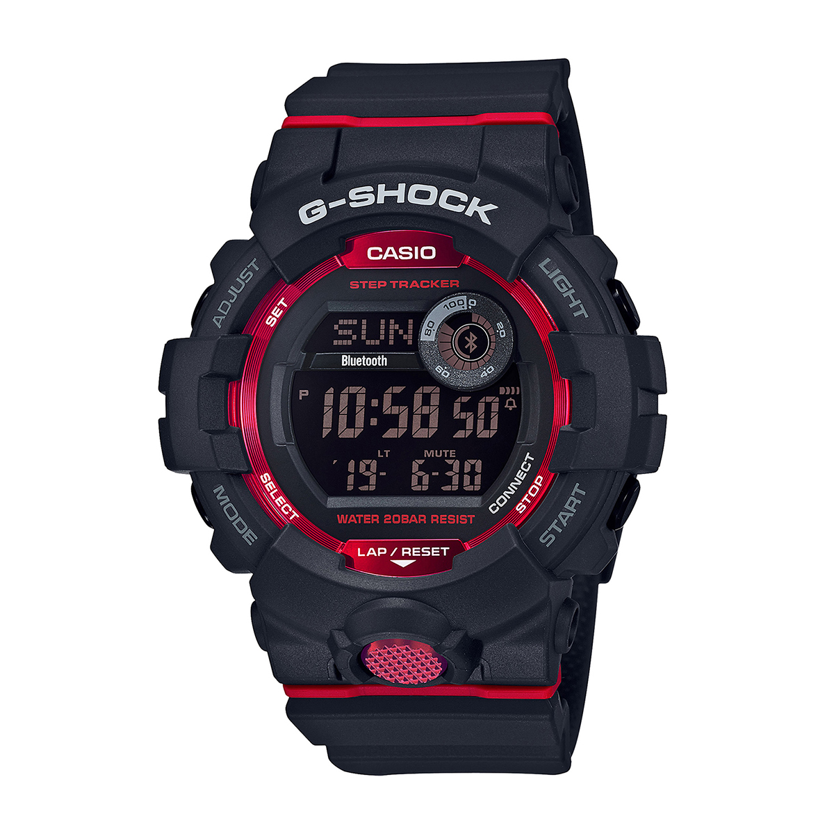 G-Shock Men's Move Digital Black & Red Stainless Steel Watch with Black Dial & Resin Strap