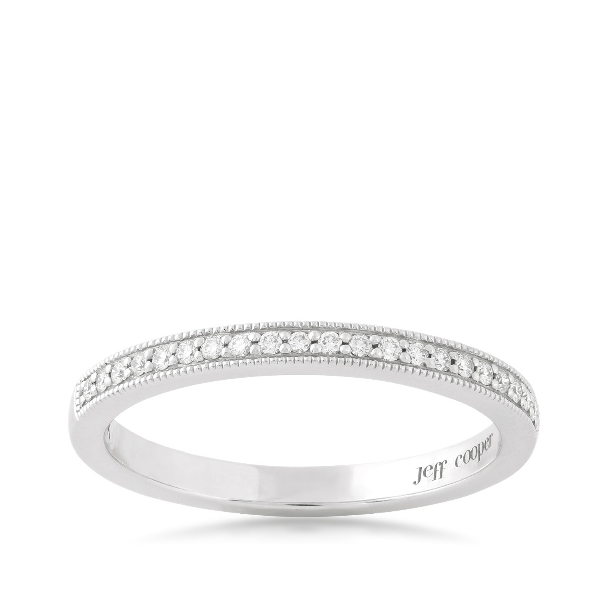 Jeff Cooper Henriette 1/10 ct. tw. Diamond Milgrain Wedding Ring in 14K White Gold