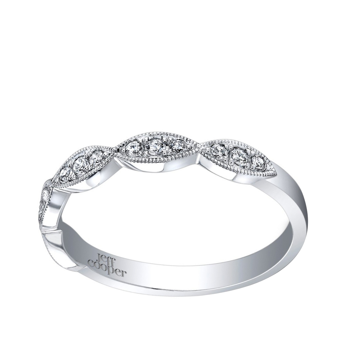 1/6 ct. tw. Diamond Scalloped Wedding Ring in 14K White Gold