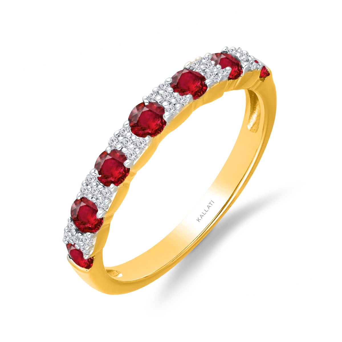 ruby and diamond yellow gold ring