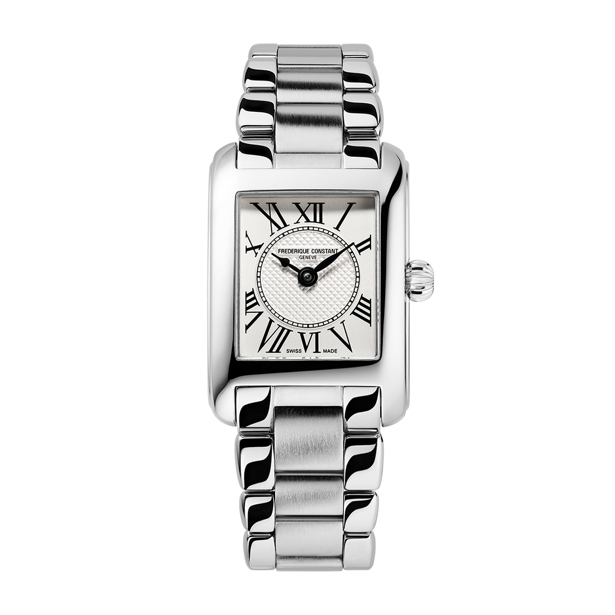 Stainless steel white dial ladies' Frederique Constant quartz watch