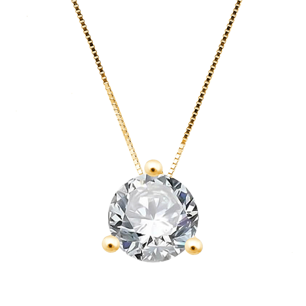 Adamante 2 ct. tw. Lab-Grown Round Brilliant Diamond Solitaire Pendant in 14K Yellow Gold