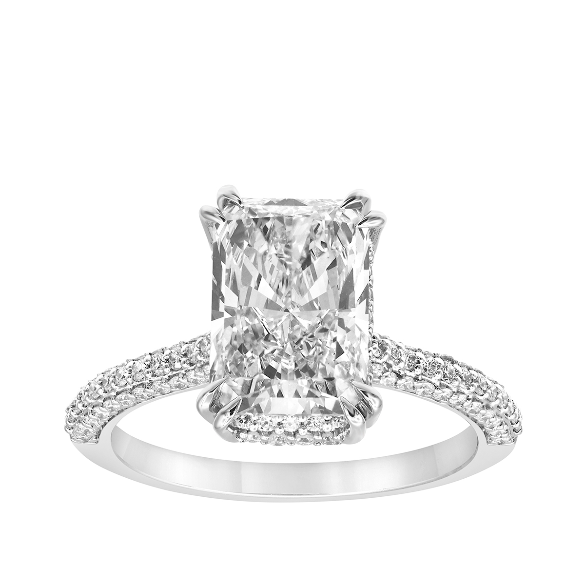 Adamante 4 ct. tw. Lab-Grown Radiant Cut Diamond Pave Double Halo Engagement Ring in 14K White Gold