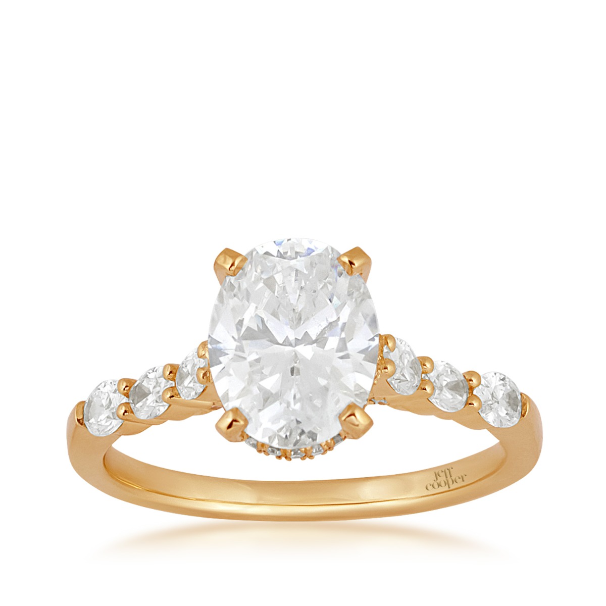 Jeff Cooper 3/8 ct. tw. Diamond Hidden Halo Oval Semi-Mount Engagement Ring in 14K Yellow Gold