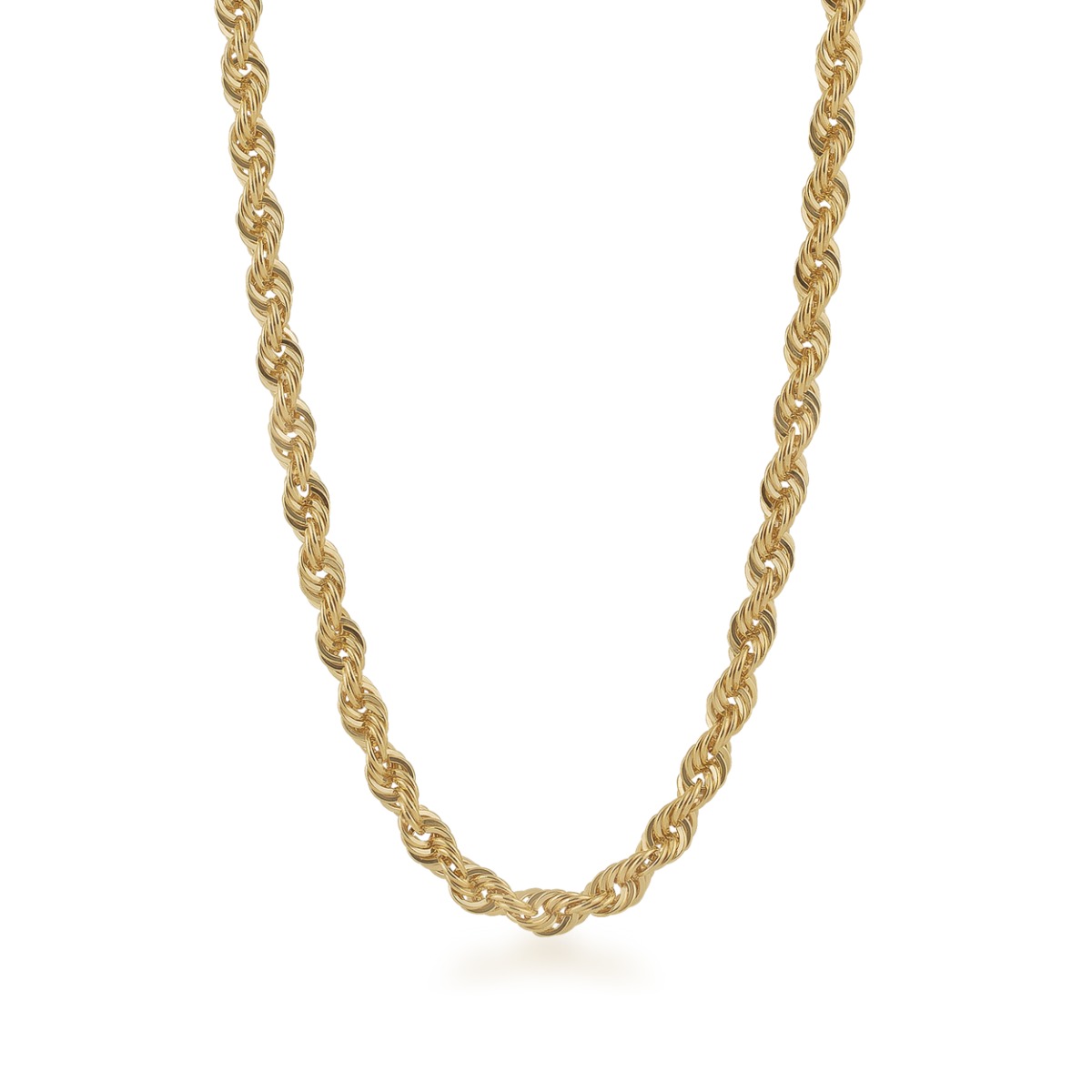 Men's 4.5mm 22" Hollow Rope Chain in 14K Yellow Gold