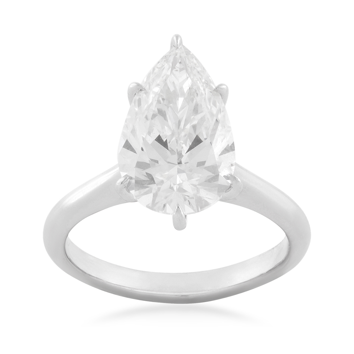 Adamante 4 ct. tw. Lab-Grown Pear Diamond Solitaire Engagement Ring in 14K White Gold