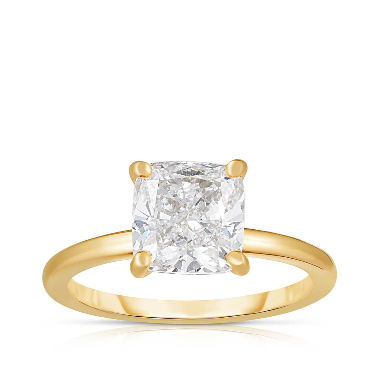 Adamante 5-1/3 ct. tw. Lab-Grown Cushion Diamond Hidden Halo Engagement Ring in 14K Yellow Gold