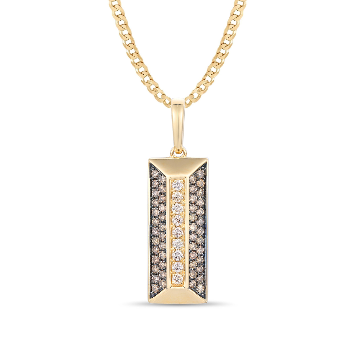 Le Vian 1/2 ct. tw. Vanilla & Chocolate Diamond Rectangle Pendant in 14K Honey Gold