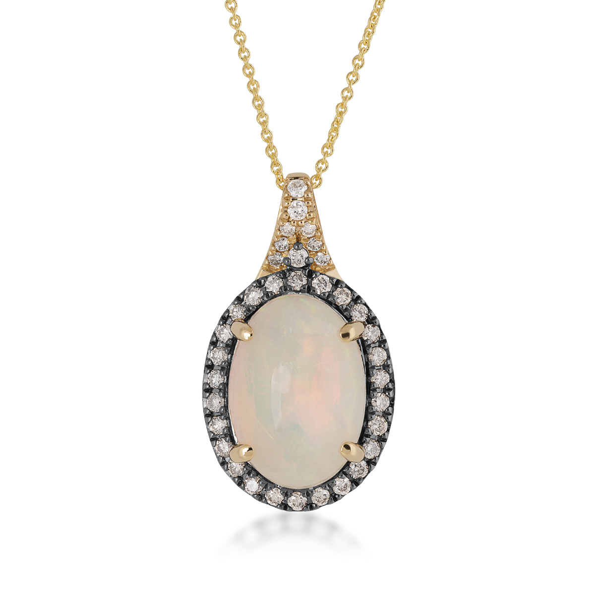 Le Vian Neopolitan Oval Opal & 1/3 ct. tw. Chocolate & Nude Diamond Pendant in 14K Honey Gold