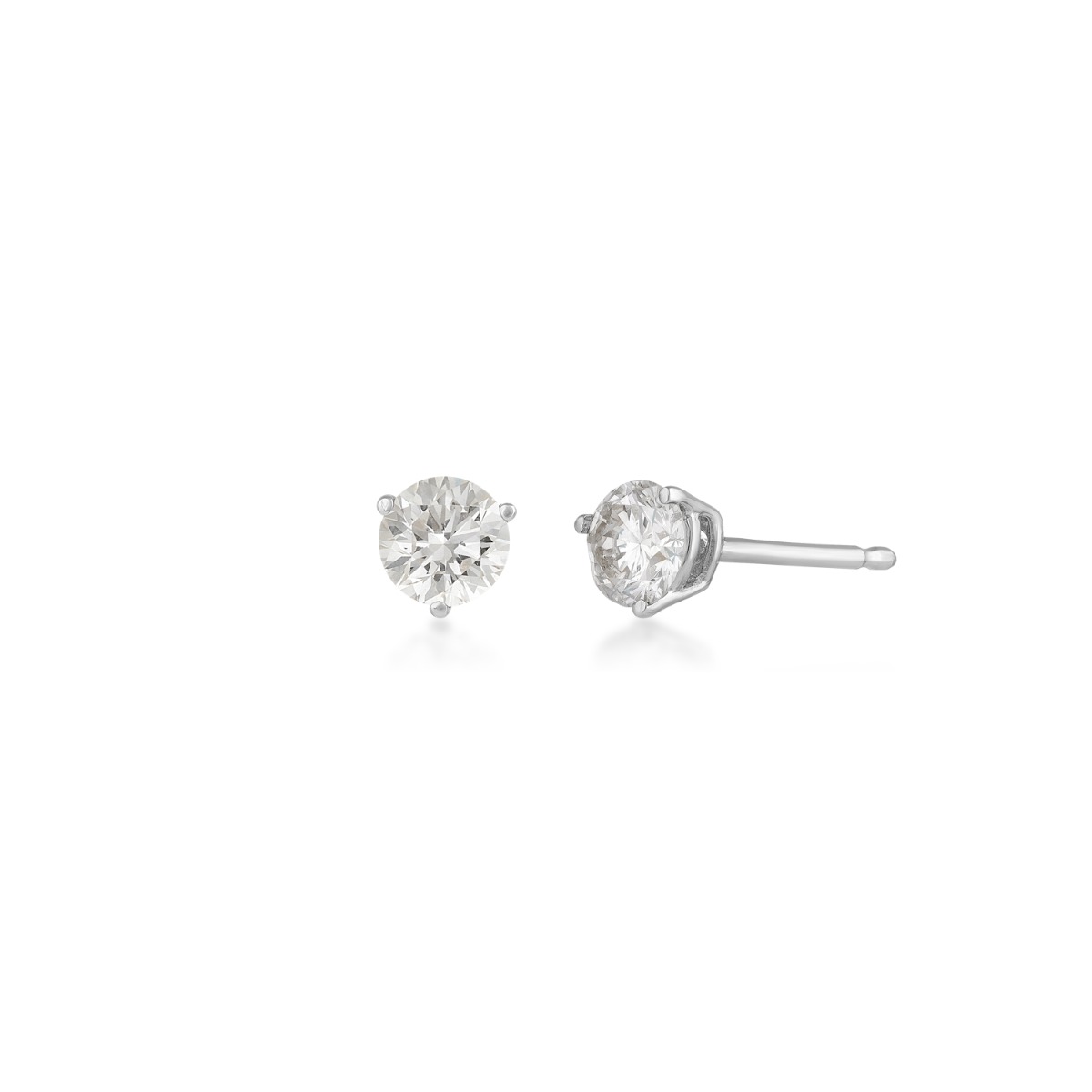 14K white gold 3/8 ct. tw. round brilliant diamond solitaire earrings