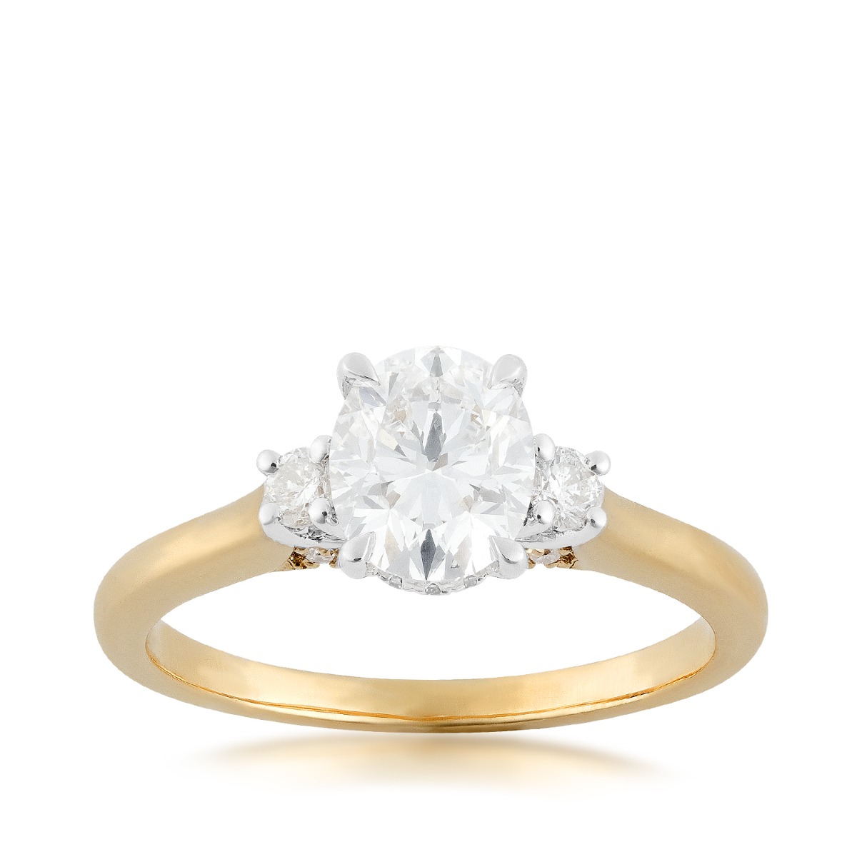 Canadian Rocks 1-1/5 ct. tw. Oval & Round Diamond Engagement Ring in 14K Yellow Gold