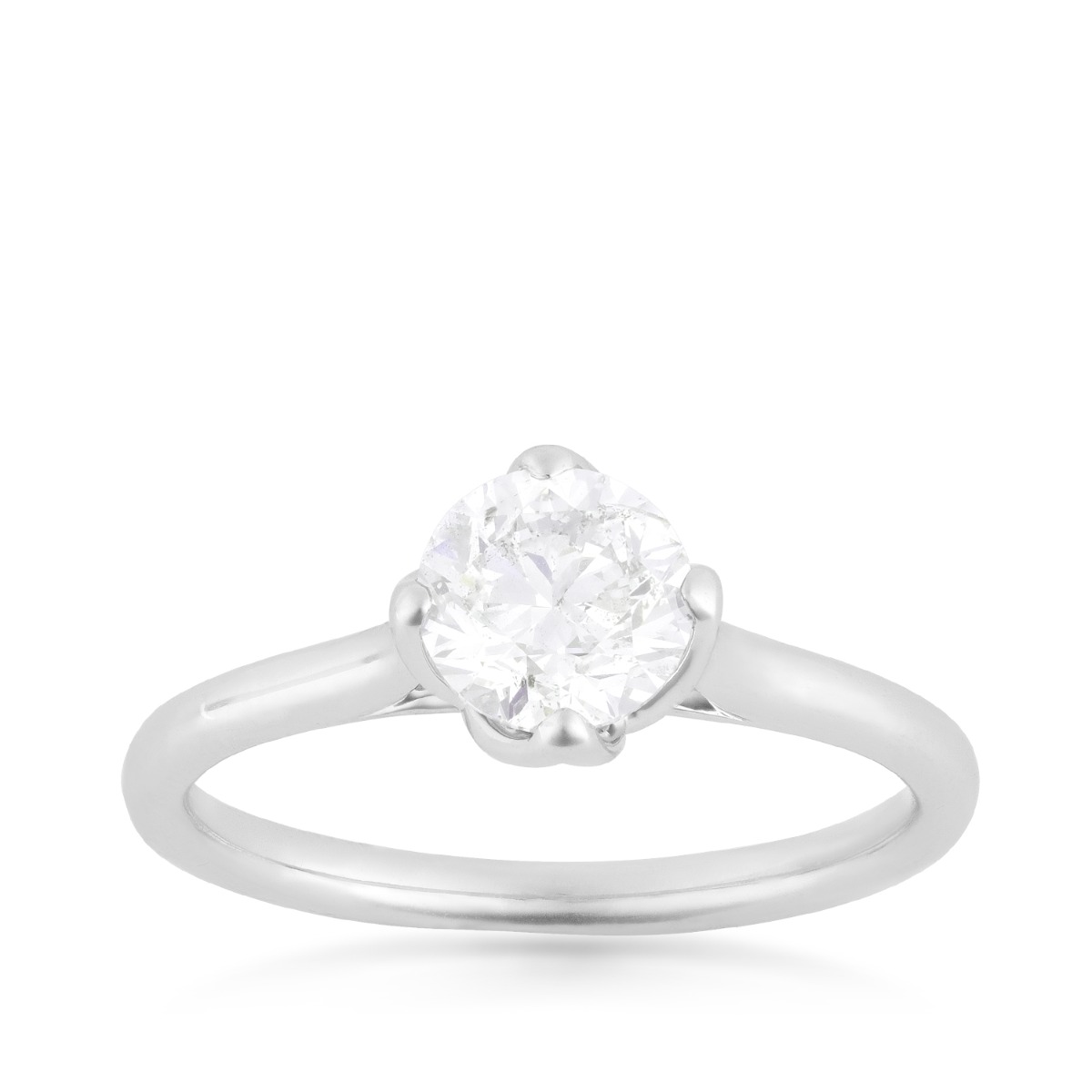 14K white gold Candian Rocks 1 ct. tw. round brilliant diamond solitaire ring