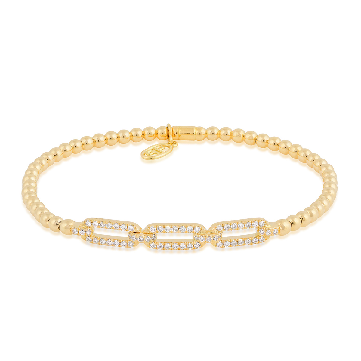 3/8 ct. tw. Diamond Paperclip Link Expansion Bracelet in 18K Yellow Gold