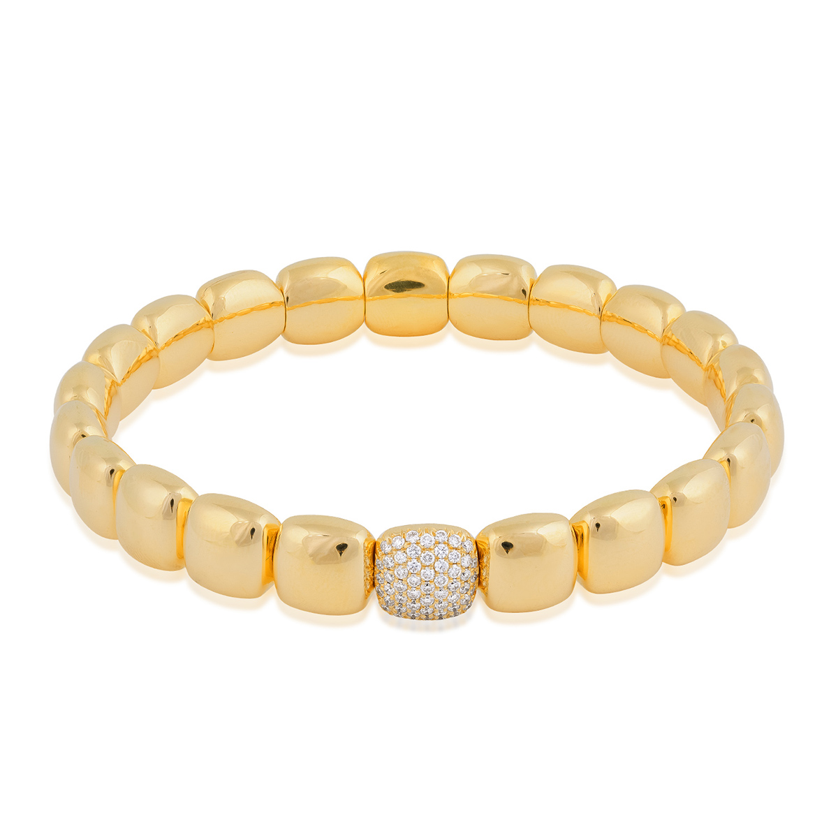 1/4 ct. tw. Diamond Pave Square Expansion Bracelet in 18K Yellow Gold
