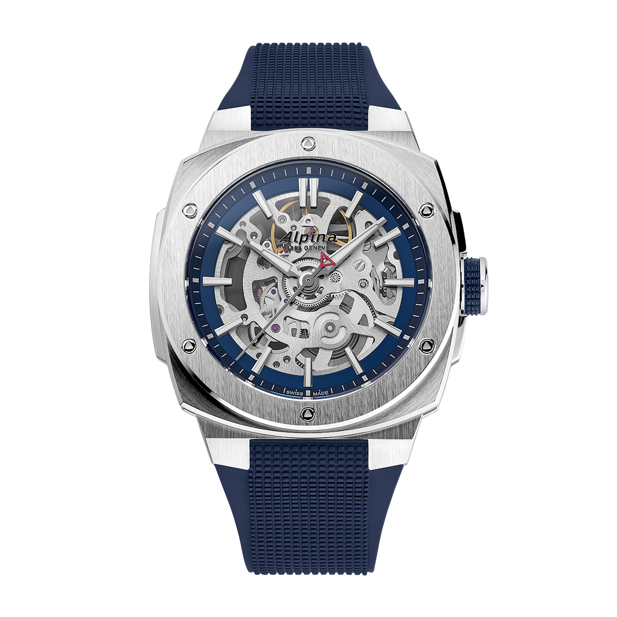 Alpina Men's Alpiner 4 Automatic Stainless Steel Watch with Blue Dial & Rubber Strap