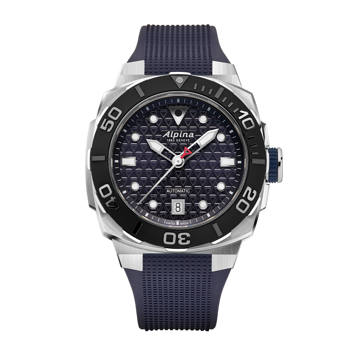 Alpina Men's Seastrong Diver Extreme Automatic Stainless Steel Watch with Blue Dial & Rubber Strap