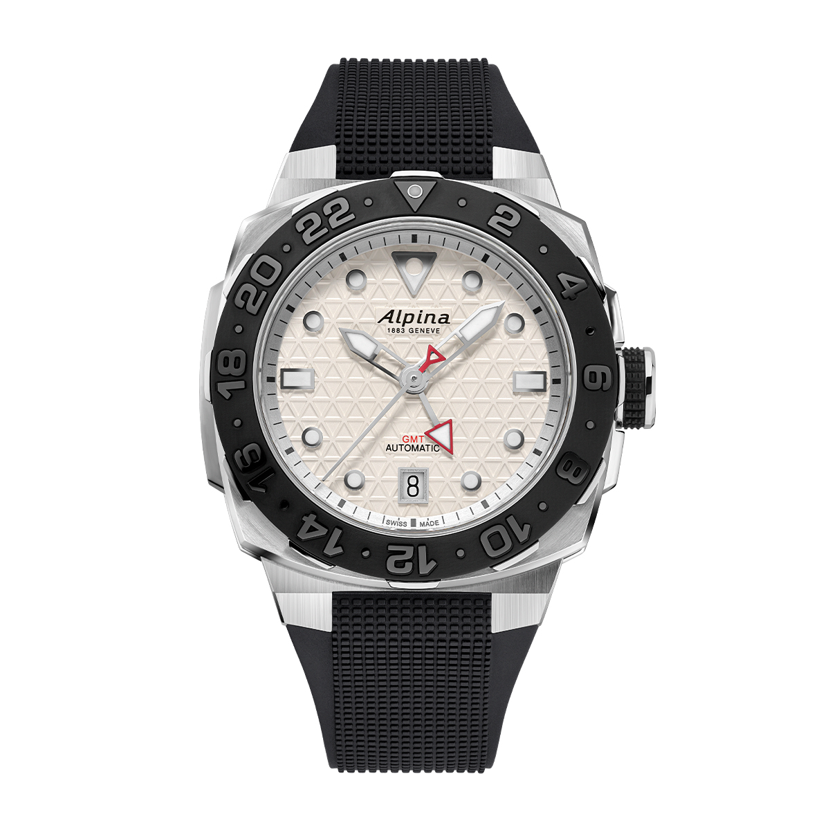 Alpina Men's Seastrong Diver Extreme Automatic Stainless Steel Watch with Silver Dial & Black Rubber Strap