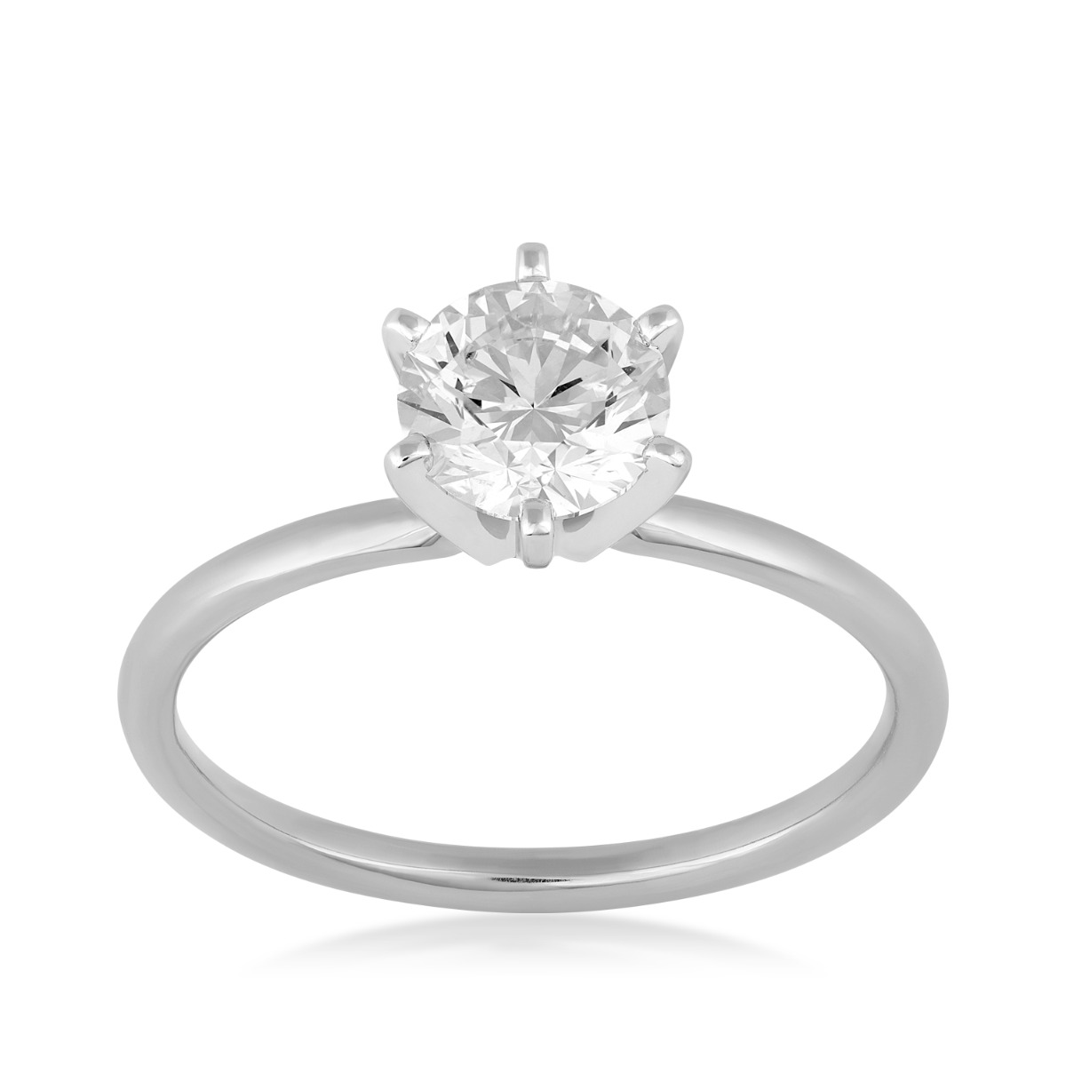 Premier Natural 1 ct. tw. Round Brilliant Diamond Solitaire Engagement Ring in 14K White Gold