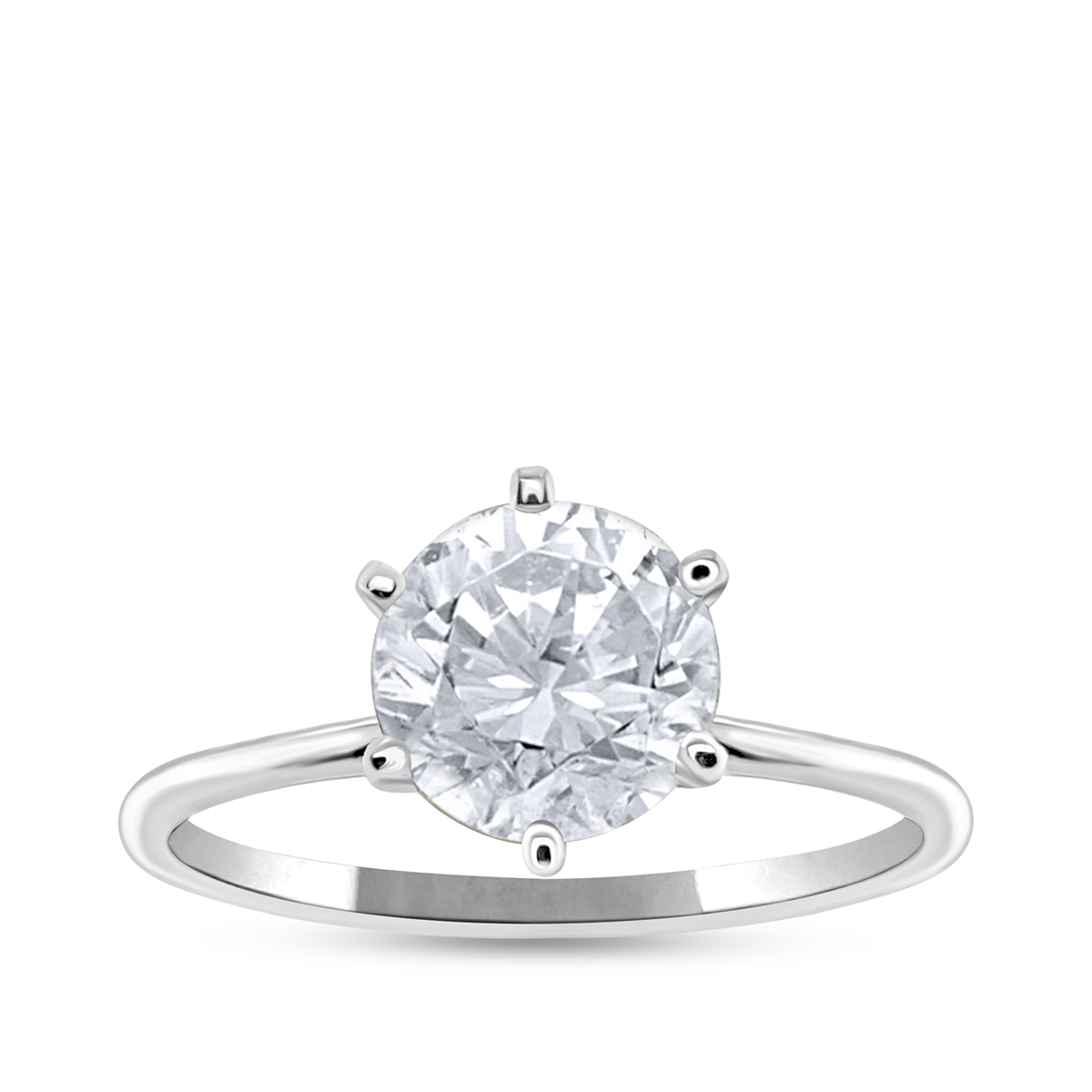 Premier Natural 1-1/2 ct. tw. Round Brilliant Diamond Solitaire Engagement Ring in 14K White Gold