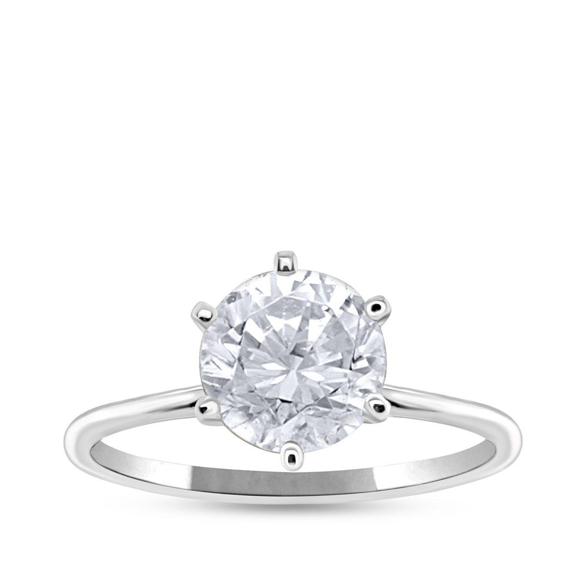 Premier Natural 2 ct. tw. Round Brilliant Diamond Solitaire Engagement Ring in 14K White Gold