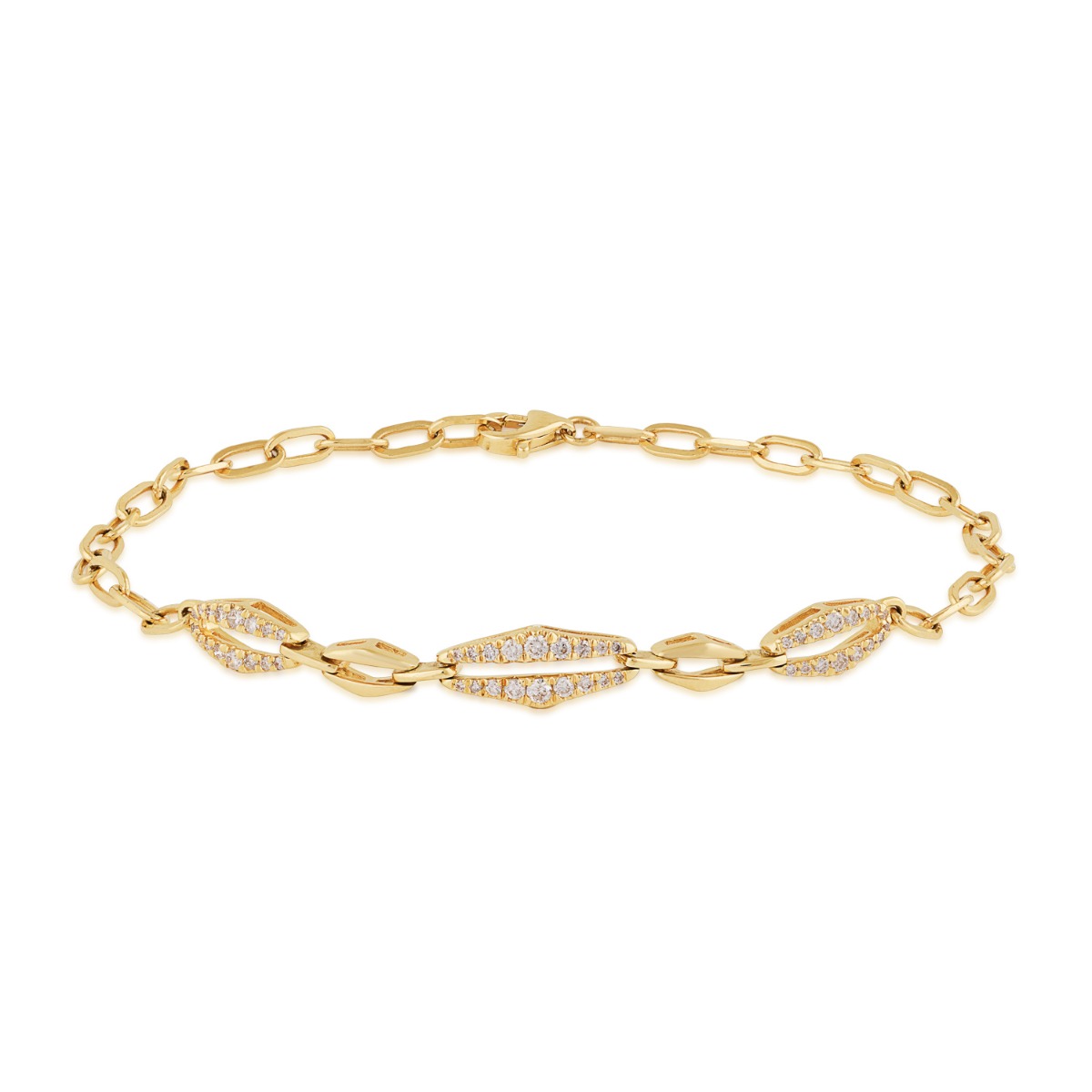 Demi Fine 1/3 ct. tw. Diamond Paperclip Bracelet in 14K Yellow Gold