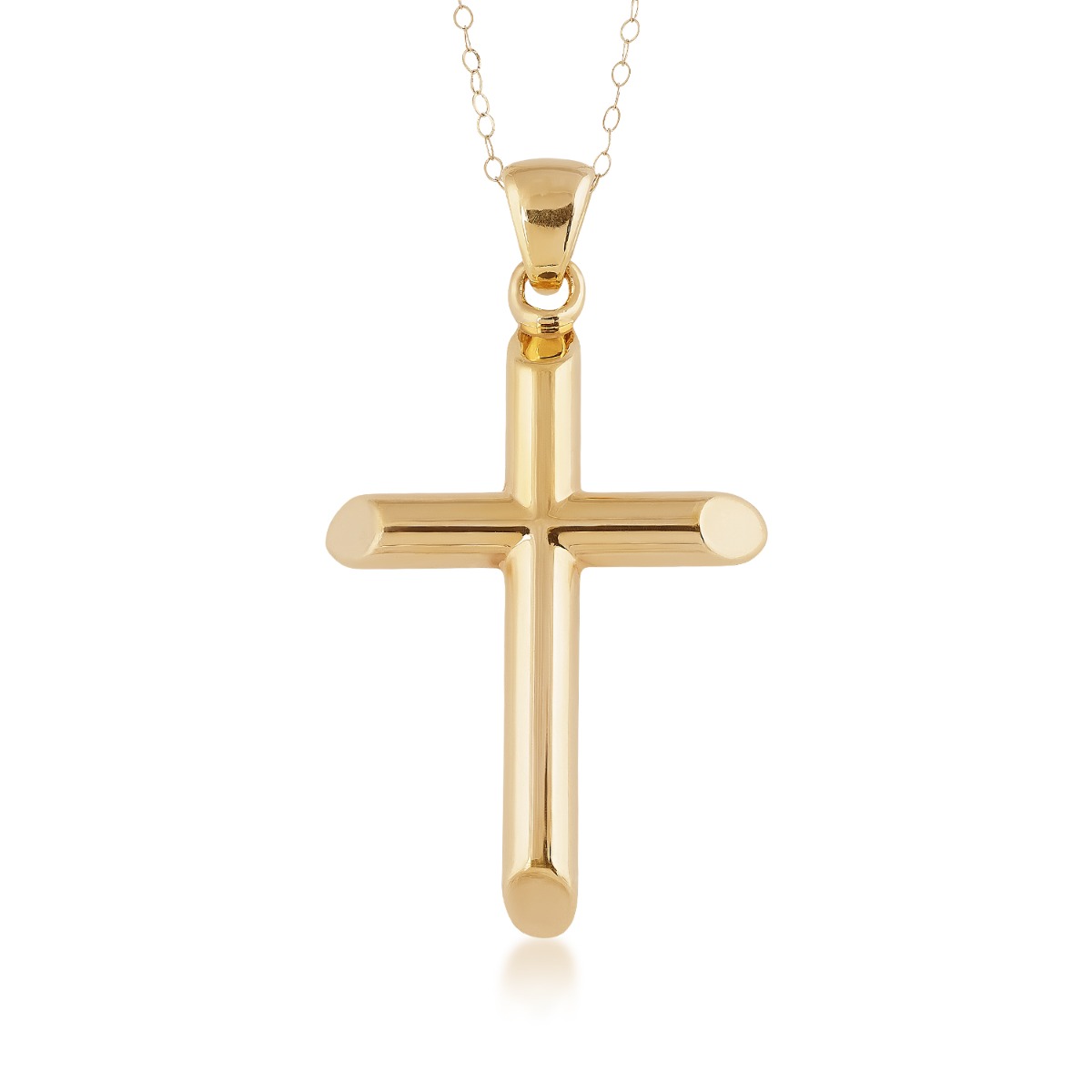 Evergold Resin Core Cross Pendant in 14K Yellow Gold
