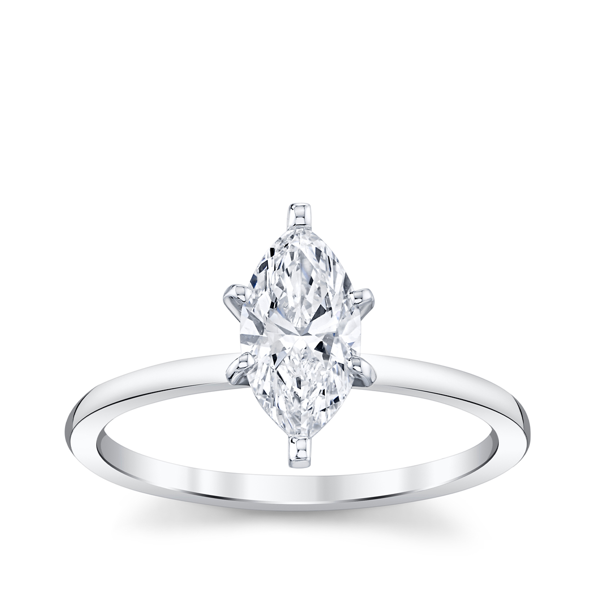 Premier Natural 1 ct. tw. Marquise Diamond Solitaire Engagement Ring in 14K White Gold