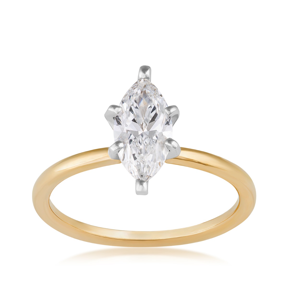 Premier Natural 1 ct. tw. Marquise Diamond Solitaire Engagement Ring in 14K Yellow Gold