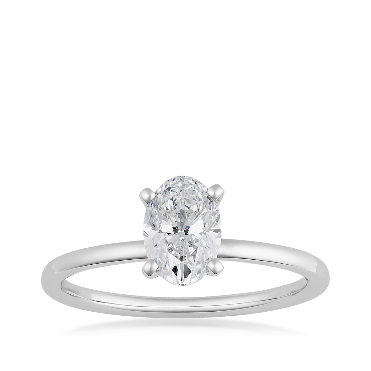 Premier Natural 1 ct. tw. Oval Diamond Solitaire Engagement Ring in 14K White Gold