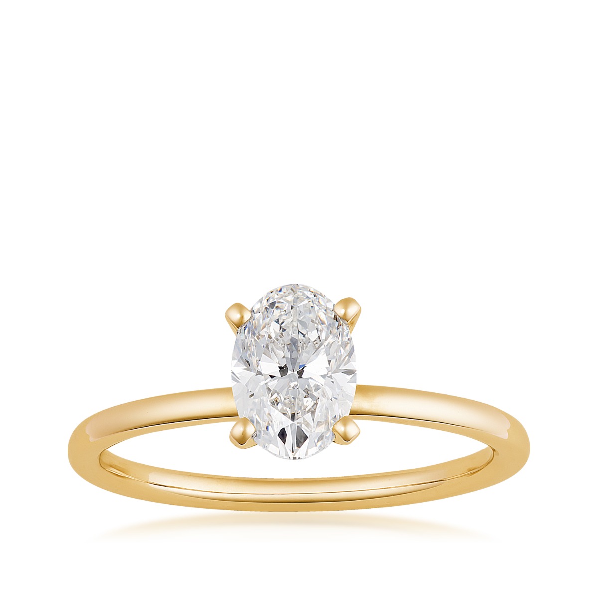 Premier Natural 1 ct. tw. Oval Diamond Solitaire Engagement Ring in 14K Yellow Gold