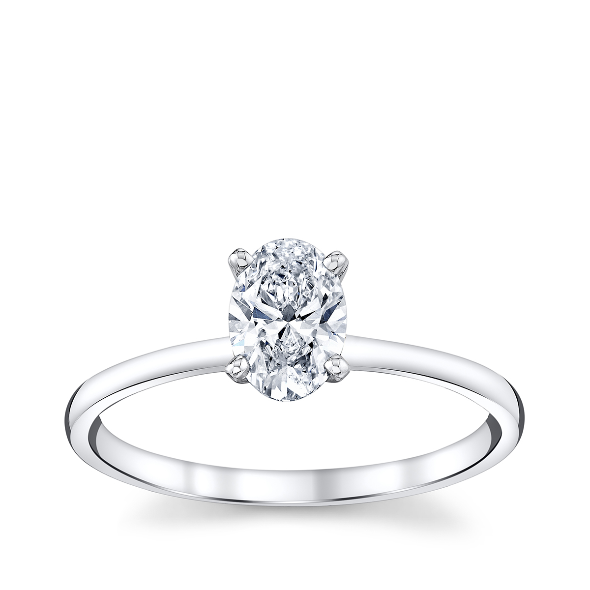 Premier Natural 3/4 ct. tw. Oval Diamond Solitaire Engagement Ring in 14K White Gold