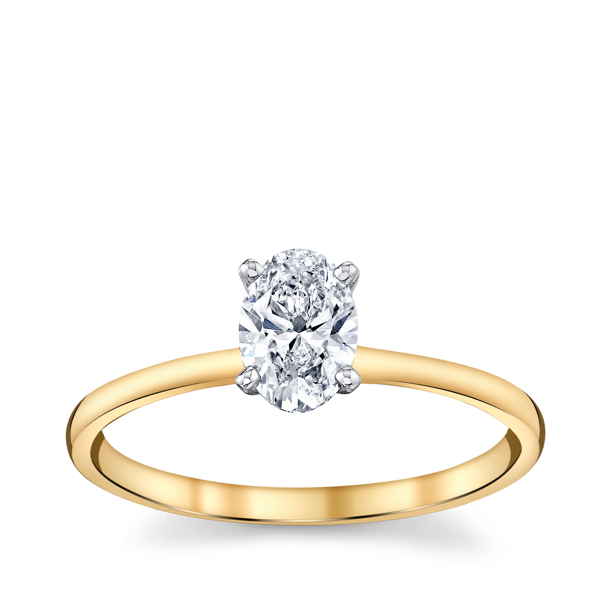 Premier Natural 3/4 ct. tw. Oval Diamond Solitaire Engagement Ring in 14K Yellow Gold