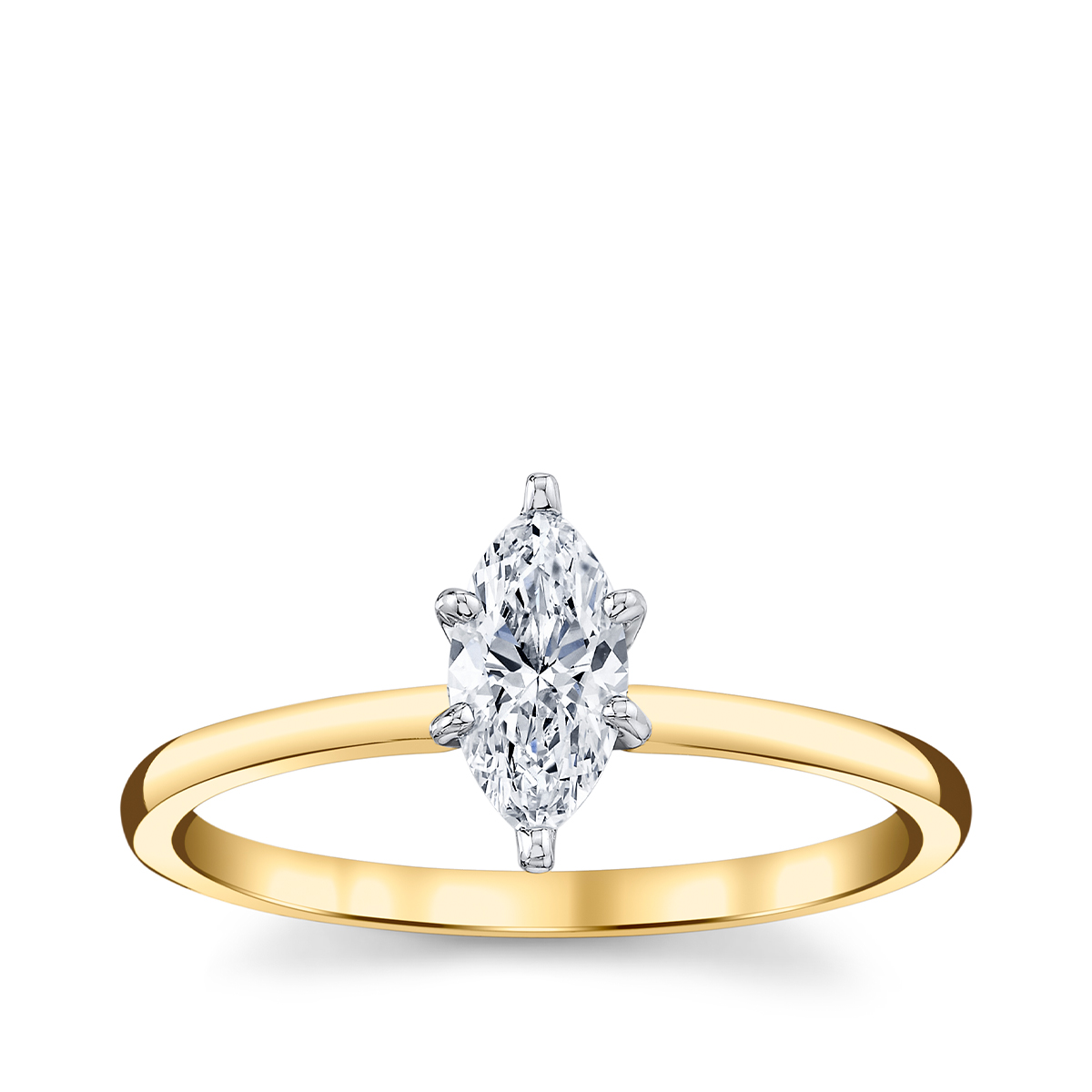 Premier Natural 1/2 ct. tw. Marquise Diamond Solitaire Engagement Ring in 14K Yellow Gold