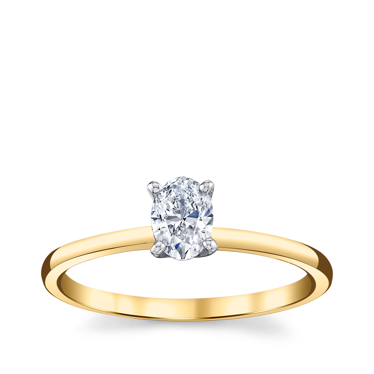 Premier Natural 1/2 ct. tw. Oval Diamond Solitaire Engagement Ring in 14K Yellow Gold