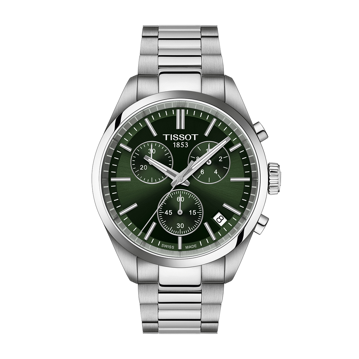 Tissot Men's PR 100 Chronograph Stainless Steel Watch with Green Dial