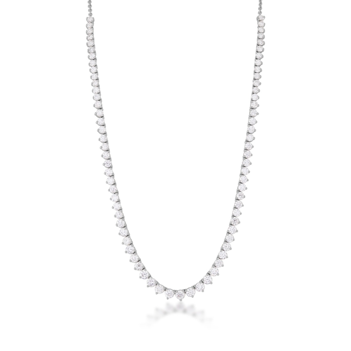 Adamante 5 ct. tw. Lab-Grown Diamond Riviera Necklace in 14K White Gold