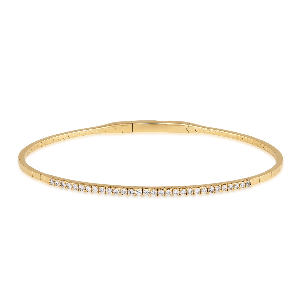 Demi Fine 1/3 ct. tw. Diamond Flex Bangle Bracelet in 14K Yellow Gold