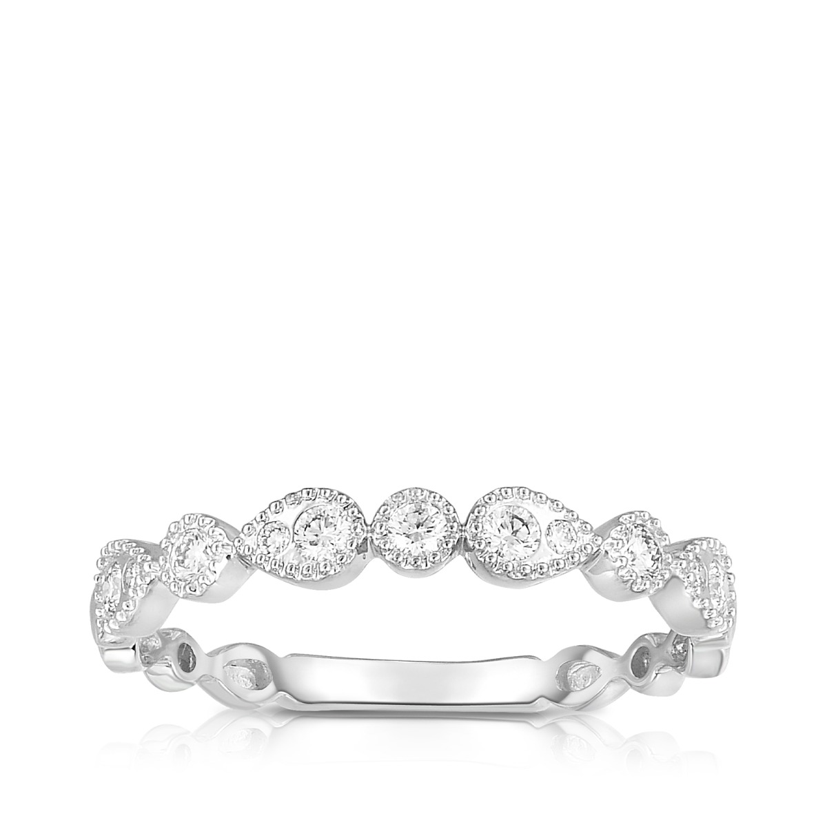 Perfect Match 1/6 ct. tw. Diamond Stackable Ring in 14K White Gold