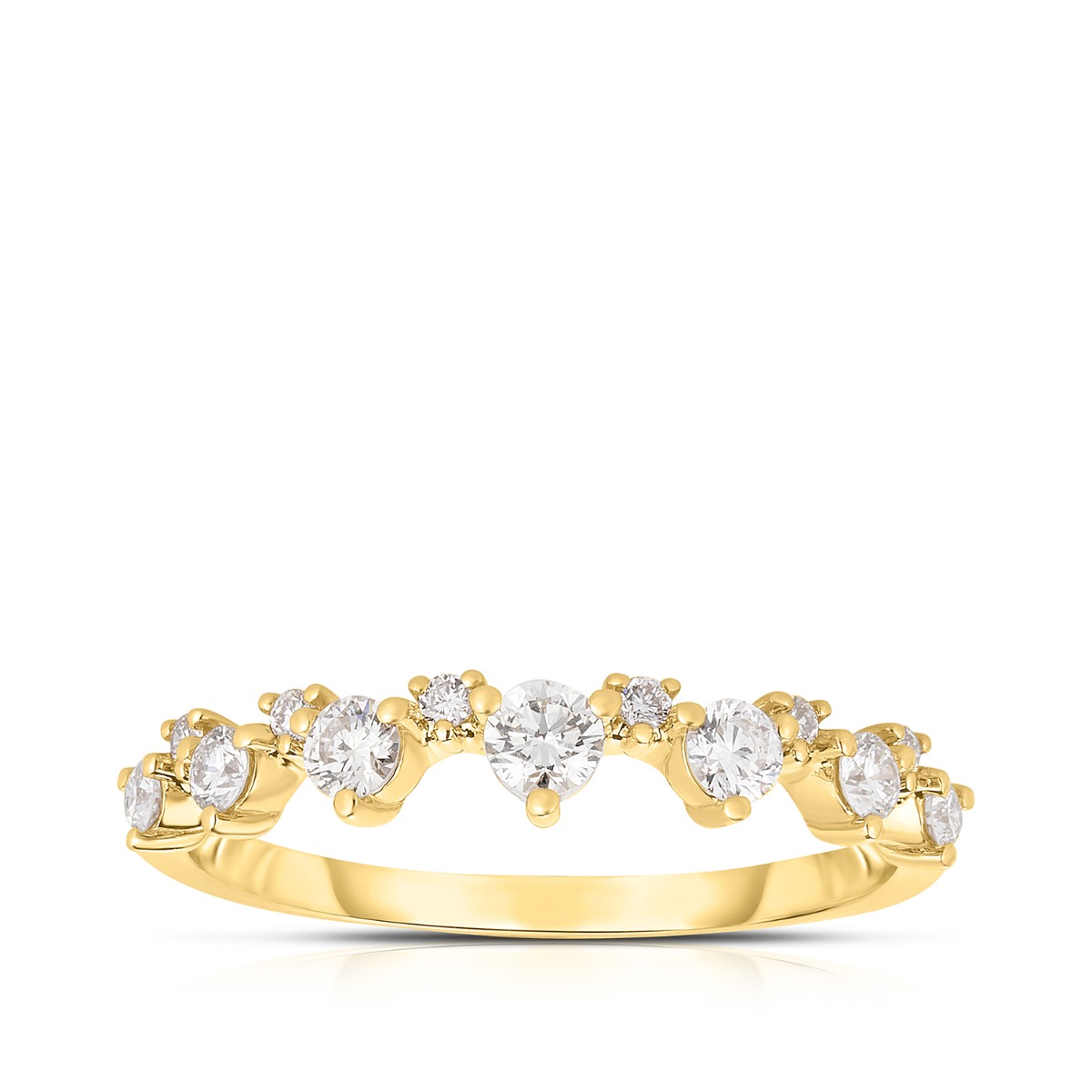 Perfect Match 3/8 ct. tw. Diamond Zig-Zag Stackable Ring in 14K Yellow Gold
