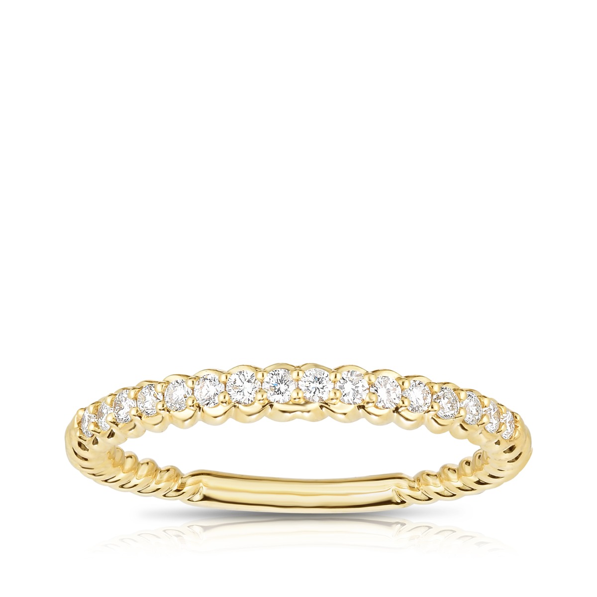 Perfect Match 1/4 ct. tw. Diamond Braided Stackable Ring in 14K Yellow Gold