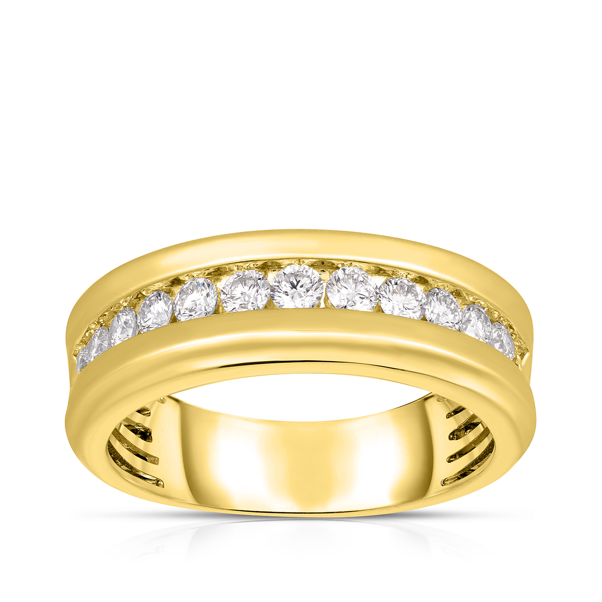 Men's 3/4 ct. tw. Diamond Channel Wedding Ring in 14K Yellow Gold