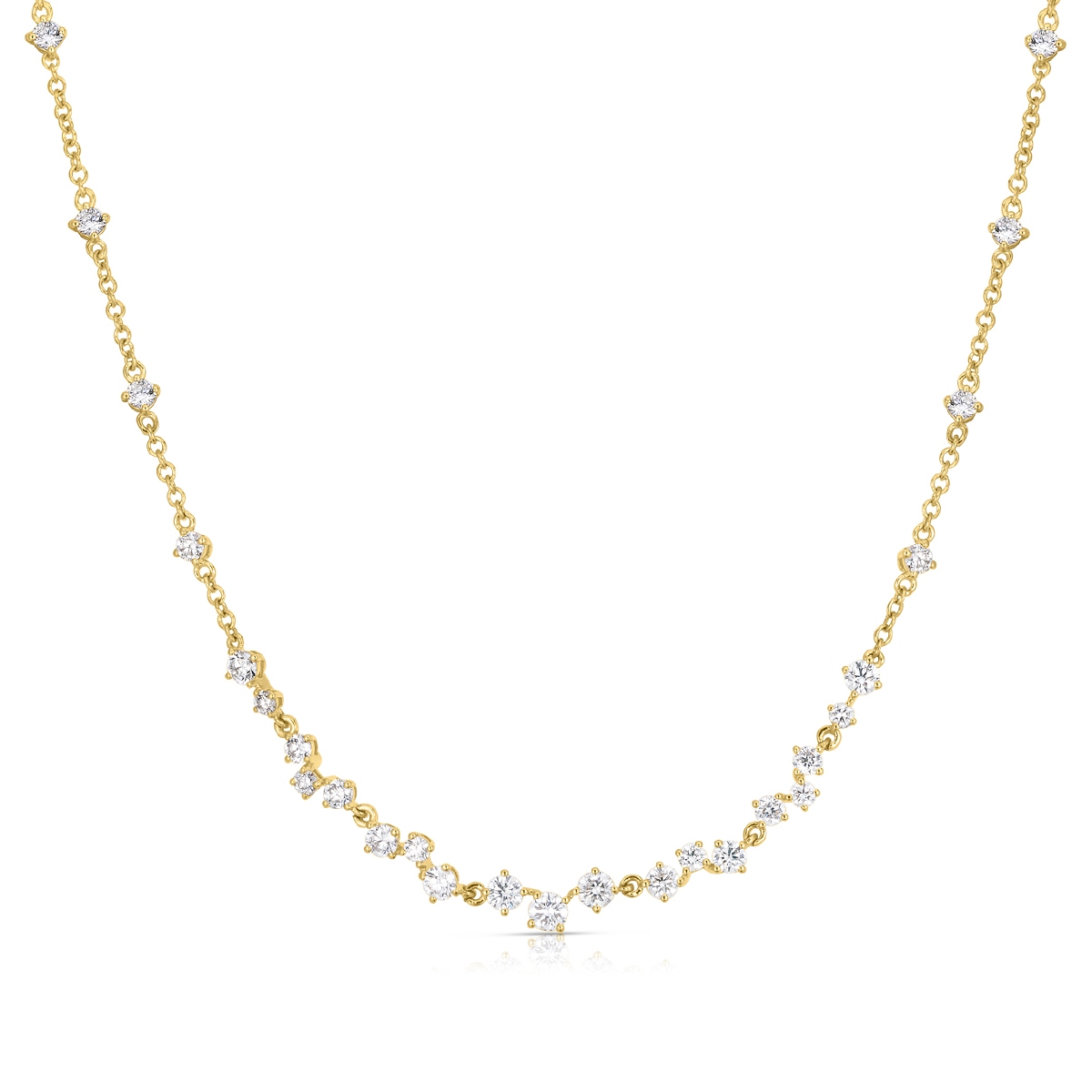 1 ct. tw. Diamond Staggered Chain Necklace in 14K Yellow Gold