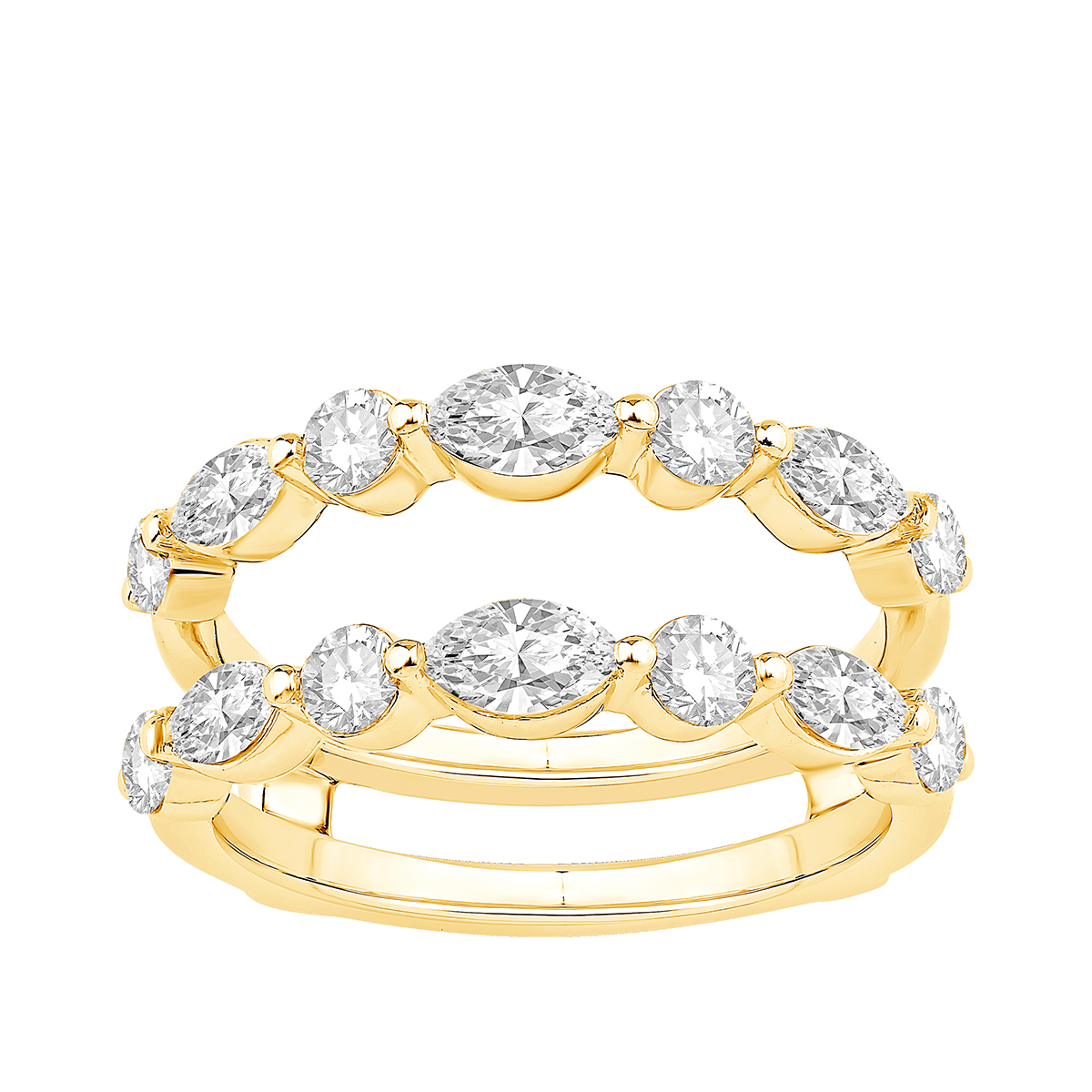 Adamante 1-1/2 ct. tw. Lab-Grown Marquise & Round Diamond Ring Enhancer in 14K Yellow Gold