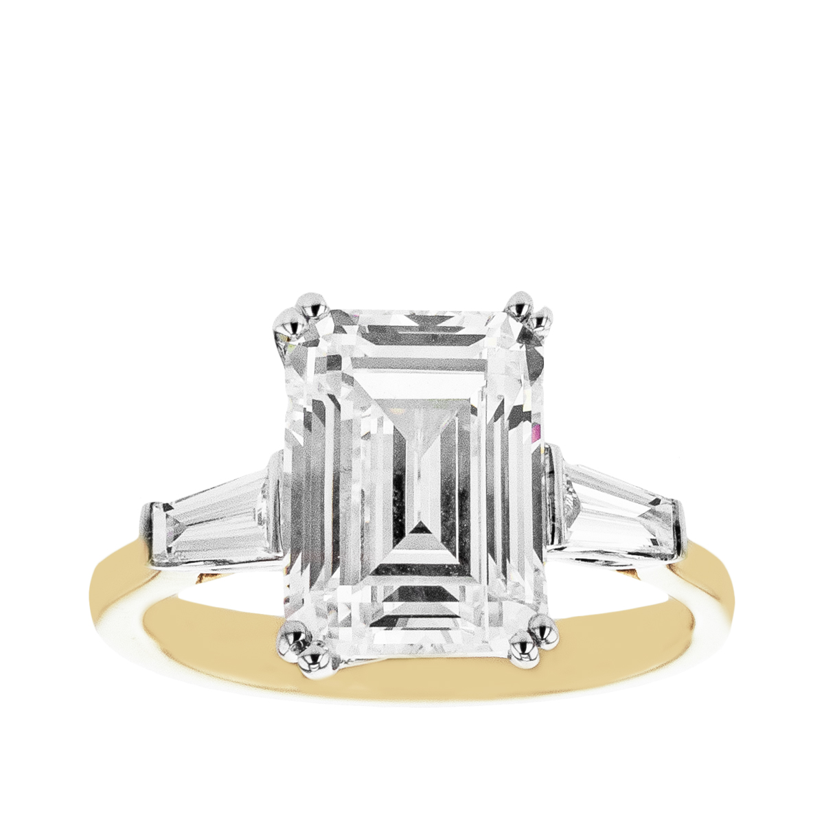 Simon G. 1/3 ct. tw. Baguette Diamond Emerald Cut Semi-Mount Engagement Ring in 18K Yellow Gold
