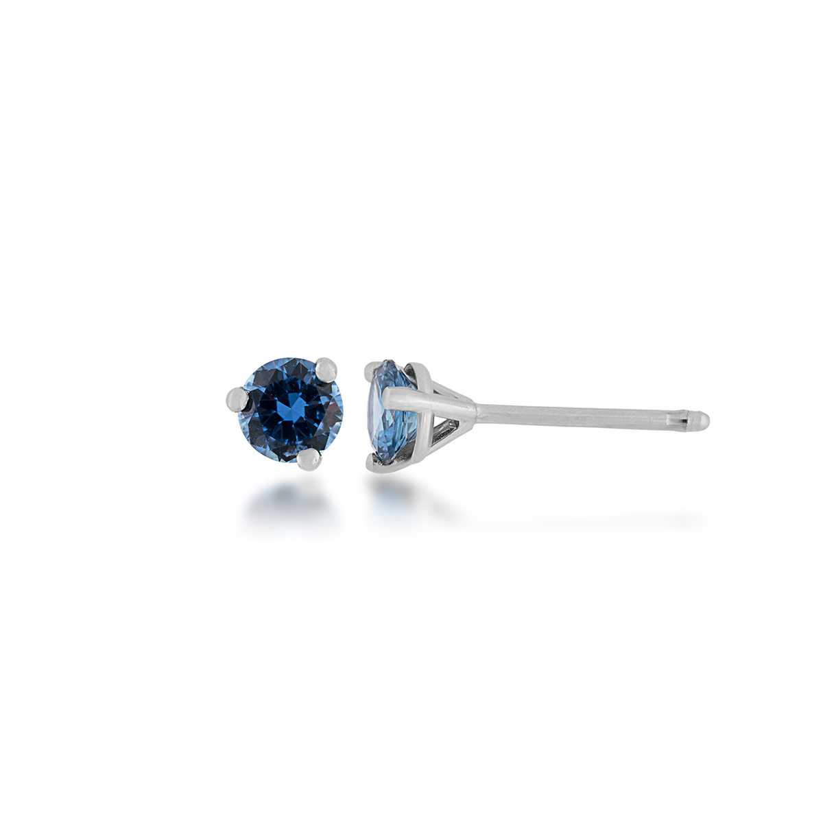 4.5mm Yogo Sapphire Martini Set Earrings in 14K White Gold